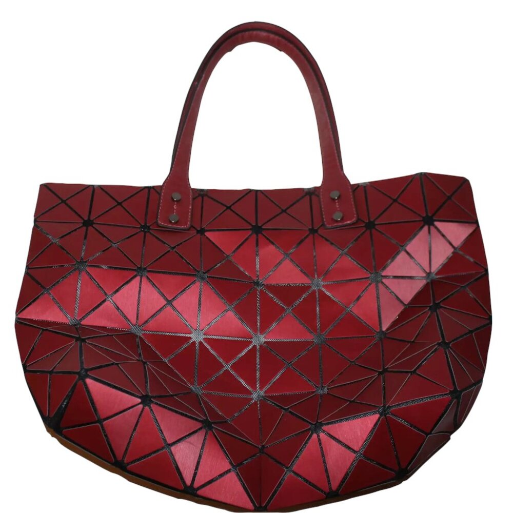 Deep Red Geometric Tiled Tote Bag/ Hand Bag